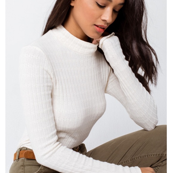 🌺NWT Ivy and Main Mock Neck Pointelle Knit Top - Picture 2 of 7